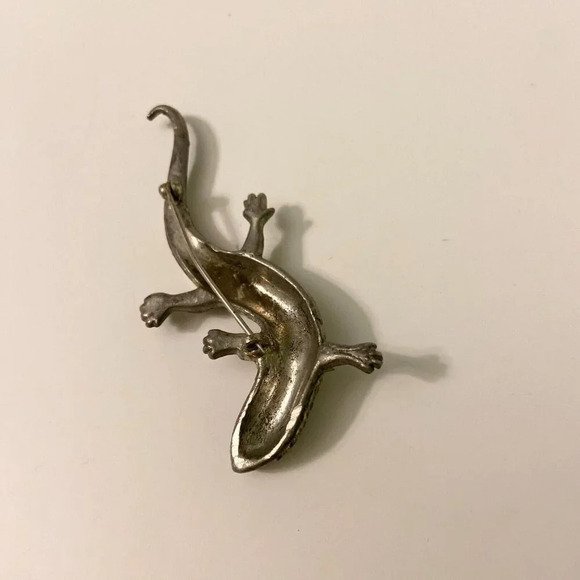 Vintage Gecko Lizard Brooch Rhinestones  3 Inch Long Fashion Jewelry Pin - Picture 4 of 11